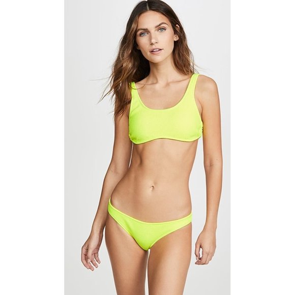 PQ Ring Side Halter Bikini Top Pineapple Reef Yellow Beach - Picture 1 of 8